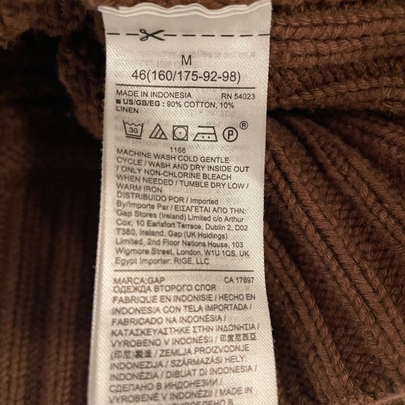 GAP Women's Brown Knit Sweater, Cotton/Linen, Medium - Picture 6 of 6